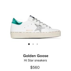 leather upper glitter star laminated HEE L white/silver/aquamar